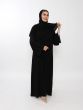 عباية مطرز بكرستال اسود من الامام والكتف