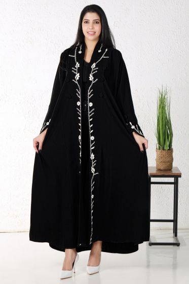 عباية لف سوداء أنيقة 